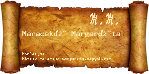 Maracskó Margaréta névjegykártya